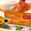 Fix-krém-THERMO (84 g) je špičkový hřejivý masážní krém s kafrem, mentolem, látkou Vanillyl Butyl Ether a fytoterapeutickým komplexem z měsíčku a tymiánu. Díky inovativní třífázové formuli poskytuje okamžitou i dlouhotrvající úlevu od bolesti svalů, kloubů a páteře. Krém hloubkově prohřívá tkáně, podporuje prokrvení, eliminuje záněty a zkracuje dobu regenerace po sportu či fyzické zátěži.
